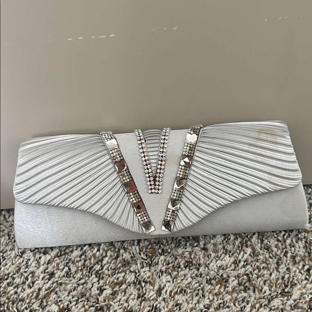 Elegant Silver Clutch Bag